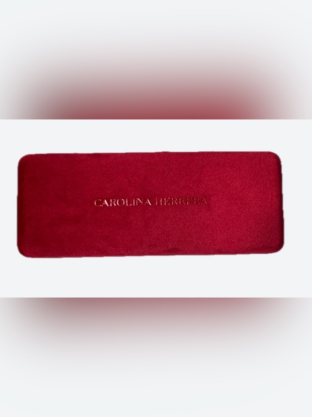 2/$70 NEW Carolina Herrera Burgundy Velvet Sunglasses Case with embossed logo